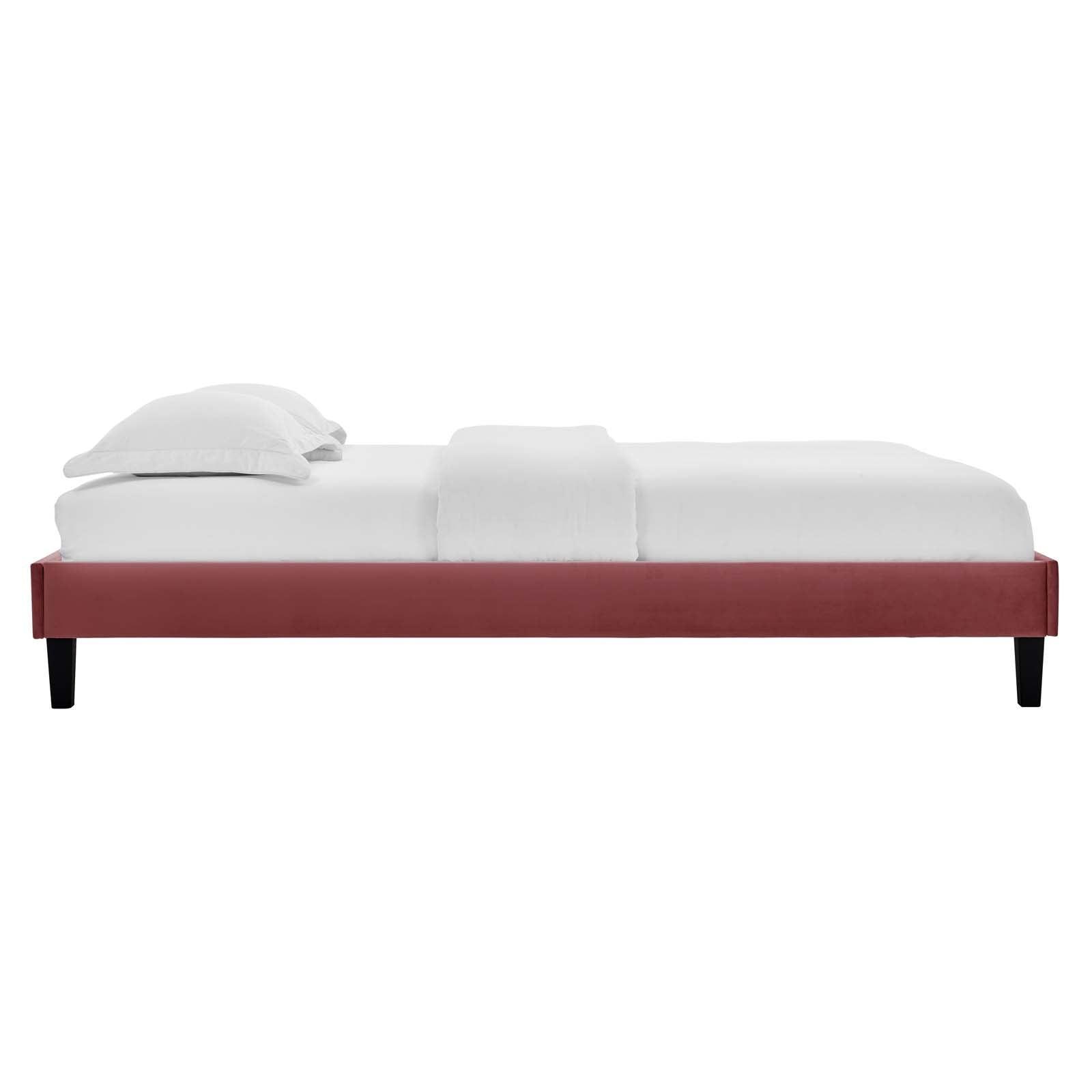 Reagan Queen Performance Velvet Platform Bed, MOD-6588 FredCo