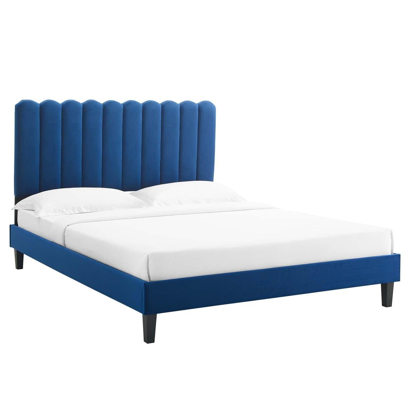 Reagan Queen Performance Velvet Platform Bed, MOD-6588 FredCo