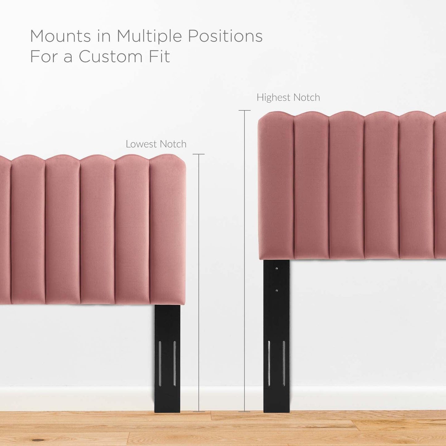 Reagan Queen Performance Velvet Platform Bed, MOD-6588 FredCo