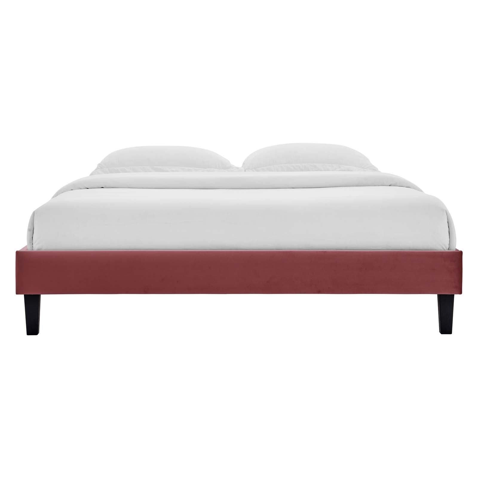 Reagan Queen Performance Velvet Platform Bed, MOD-6588 FredCo