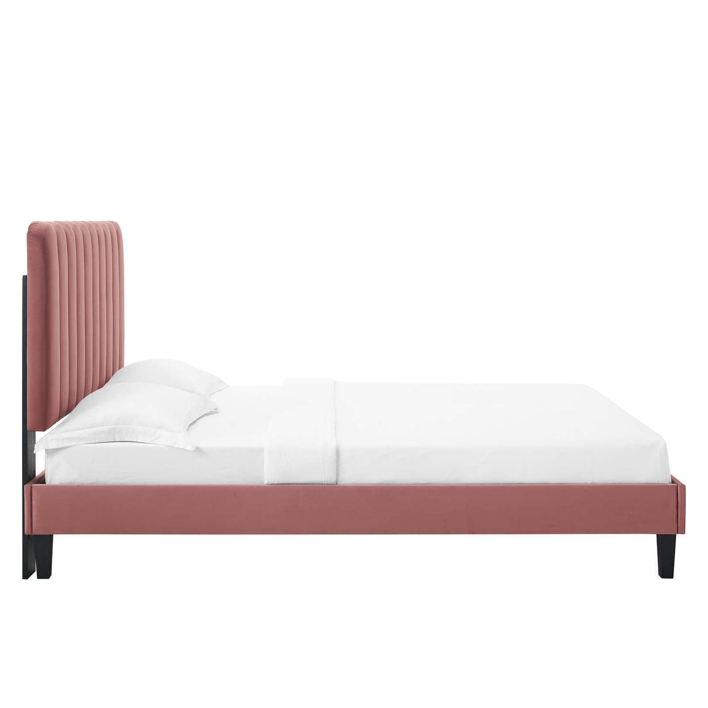 Reagan Queen Performance Velvet Platform Bed, MOD-6588 FredCo