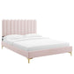 Reagan Twin Performance Velvet Platform Bed, MOD-6885 FredCo