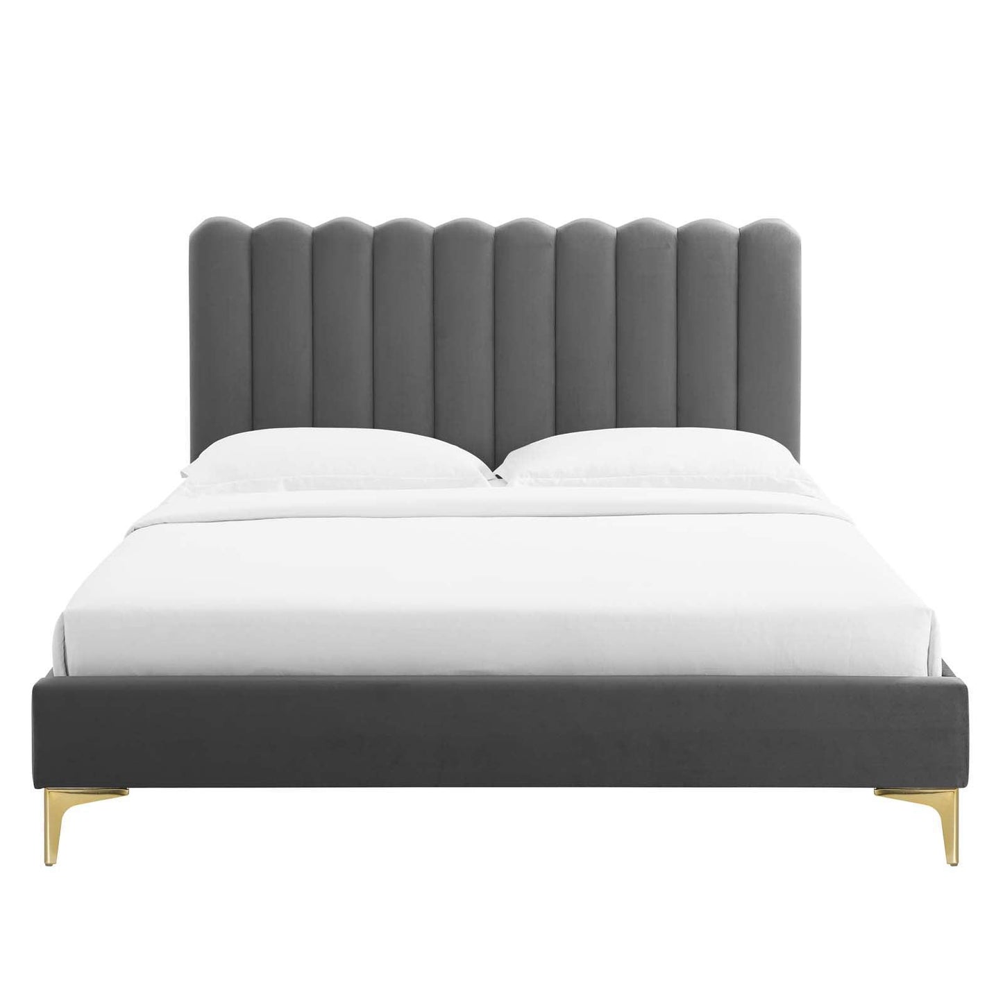 Reagan Twin Performance Velvet Platform Bed, MOD-6885 FredCo