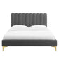 Reagan Twin Performance Velvet Platform Bed, MOD-6885 FredCo