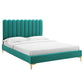 Reagan Twin Performance Velvet Platform Bed, MOD-6885 FredCo