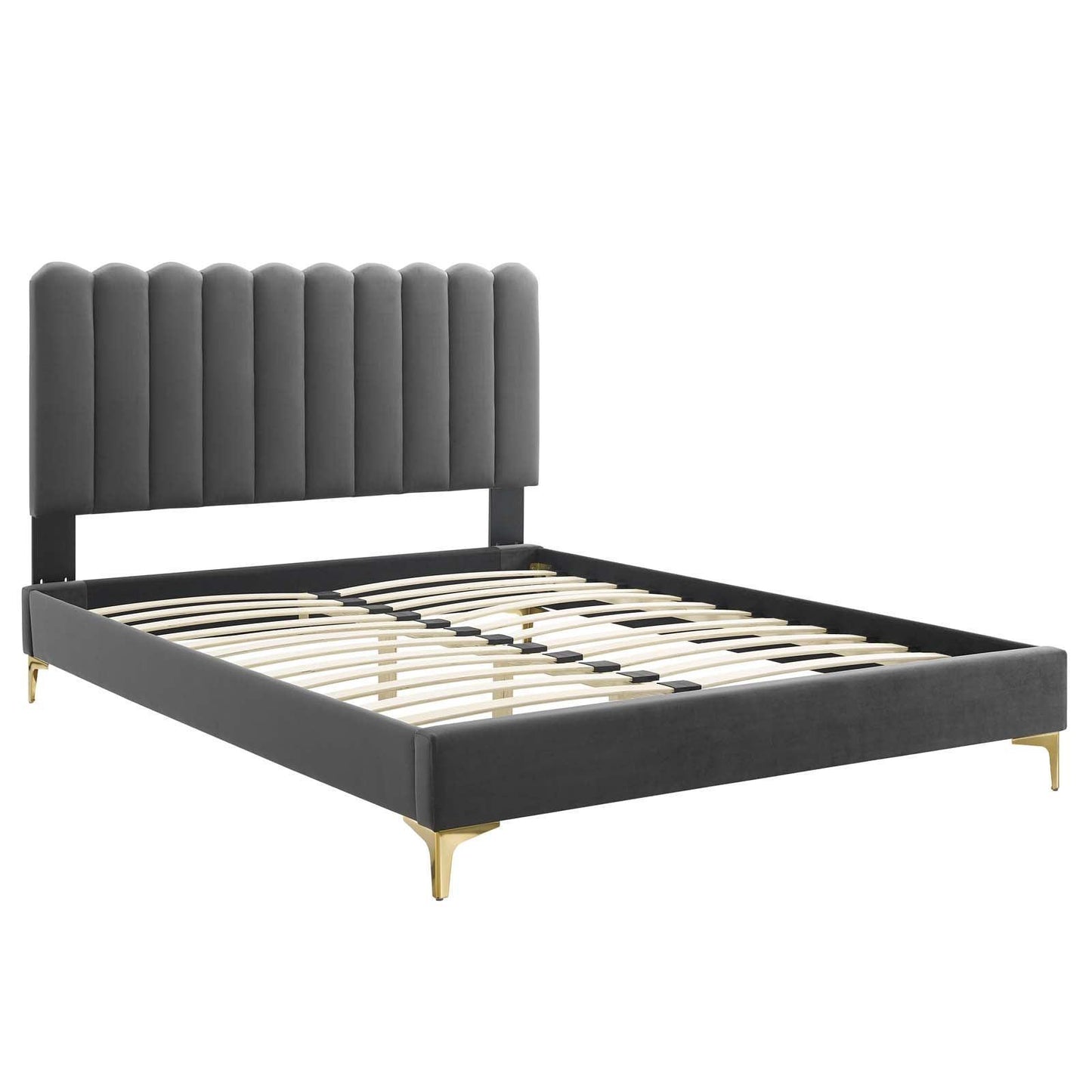 Reagan Twin Performance Velvet Platform Bed, MOD-6885 FredCo