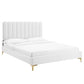 Reagan Twin Performance Velvet Platform Bed, MOD-6885 FredCo