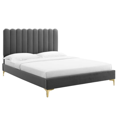 Reagan Twin Performance Velvet Platform Bed, MOD-6885 FredCo