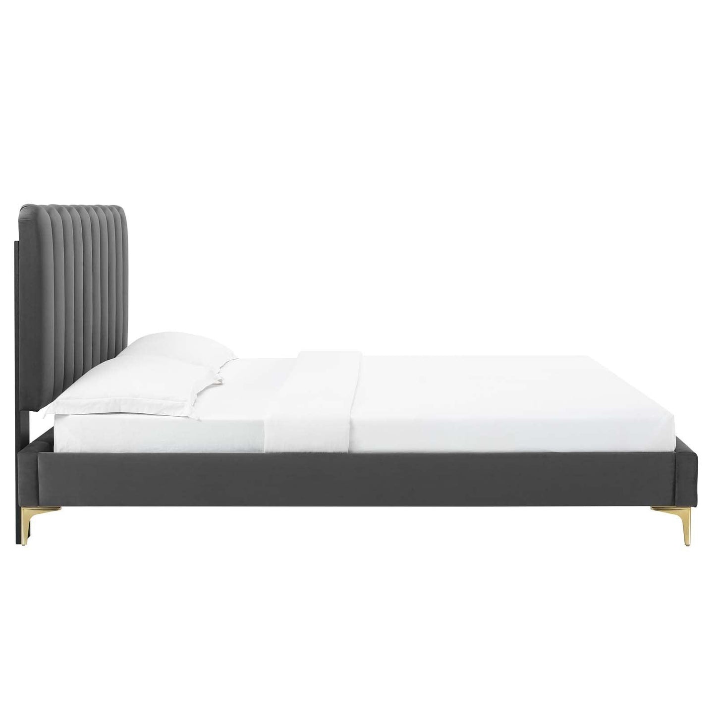 Reagan Twin Performance Velvet Platform Bed, MOD-6885 FredCo