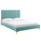 Reagan Twin Performance Velvet Platform Bed, MOD-6885 FredCo