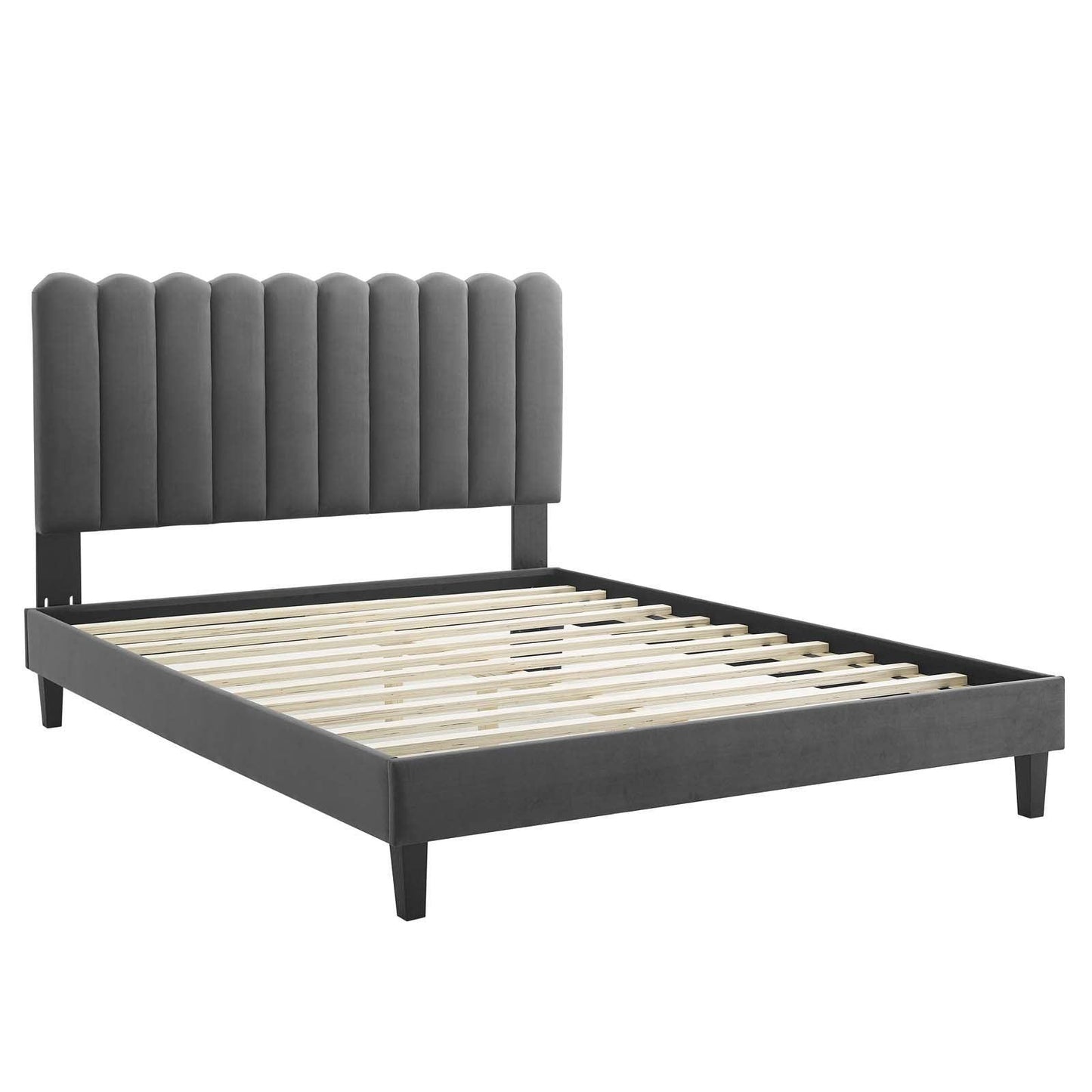 Reagan Twin Performance Velvet Platform Bed, MOD-6887 FredCo