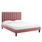 Reagan Twin Performance Velvet Platform Bed, MOD-6887 FredCo