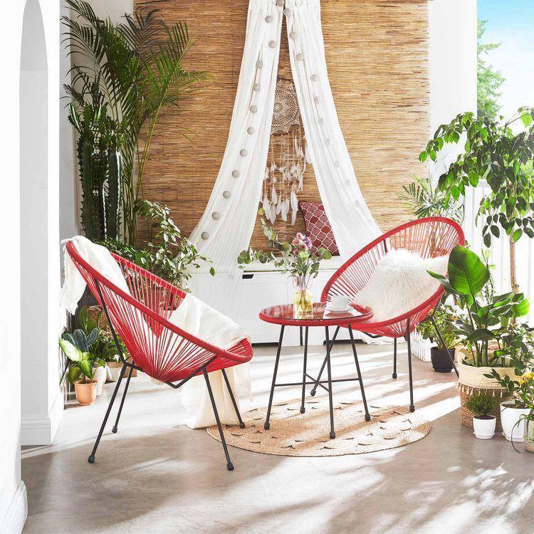 Red 3-Piece Outdoor Acapulco Chair FredCo