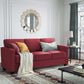 Red Modern Upholstered Sofa FredCo