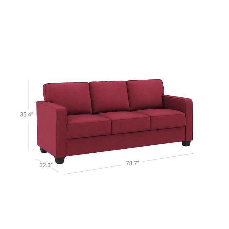 Red Modern Upholstered Sofa FredCo