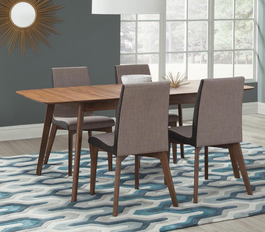 Redbridge 5-piece Dining Room Set Natural Walnut and Grey 106591-S5 Coaster FredCo