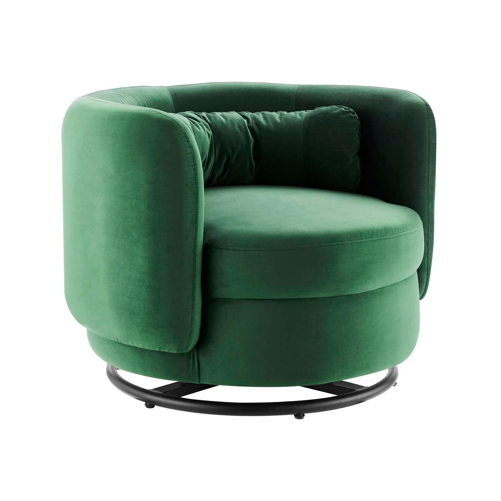 Relish Performance Velvet Swivel Chair, EEI-5001 FredCo