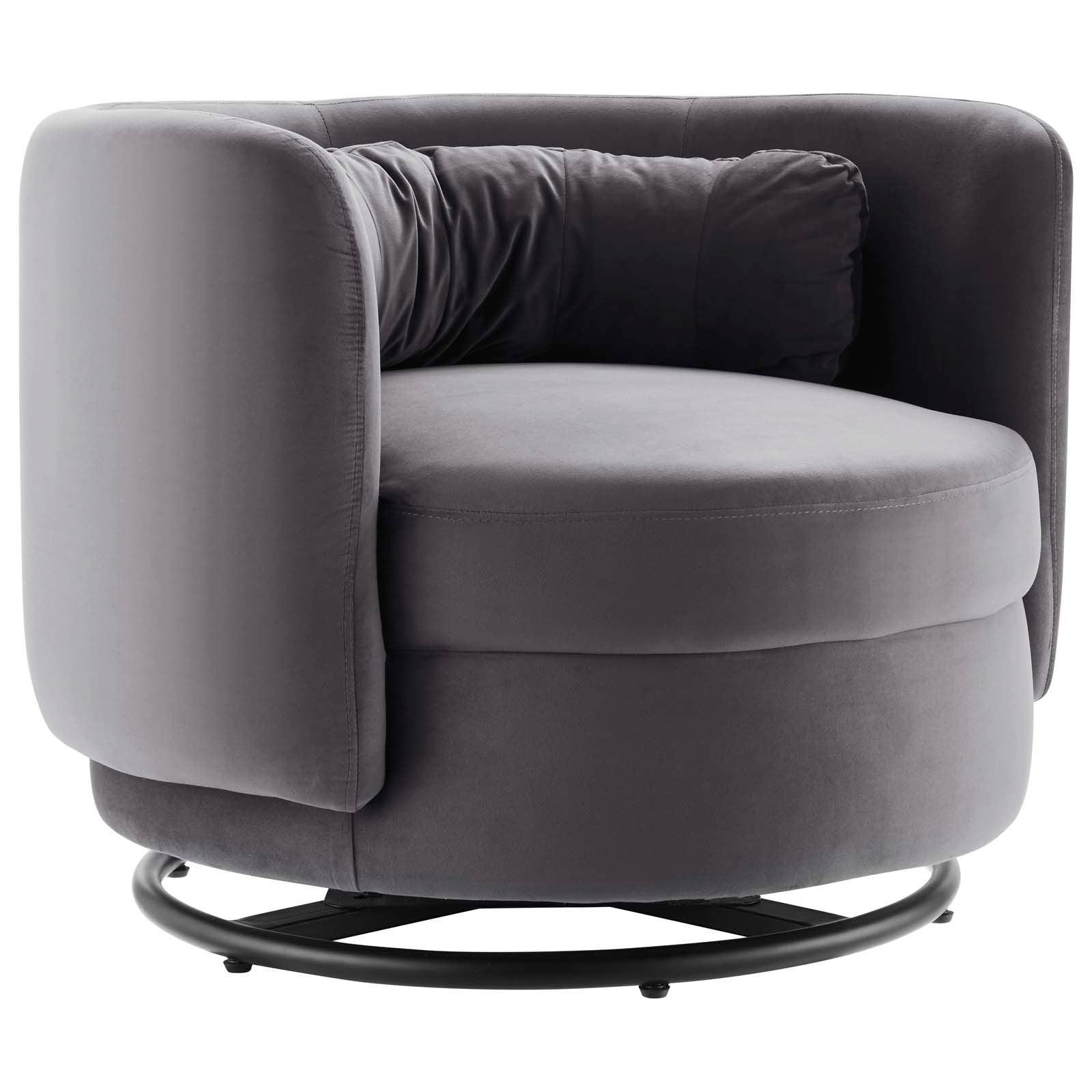 Relish Performance Velvet Swivel Chair, EEI-5001 FredCo