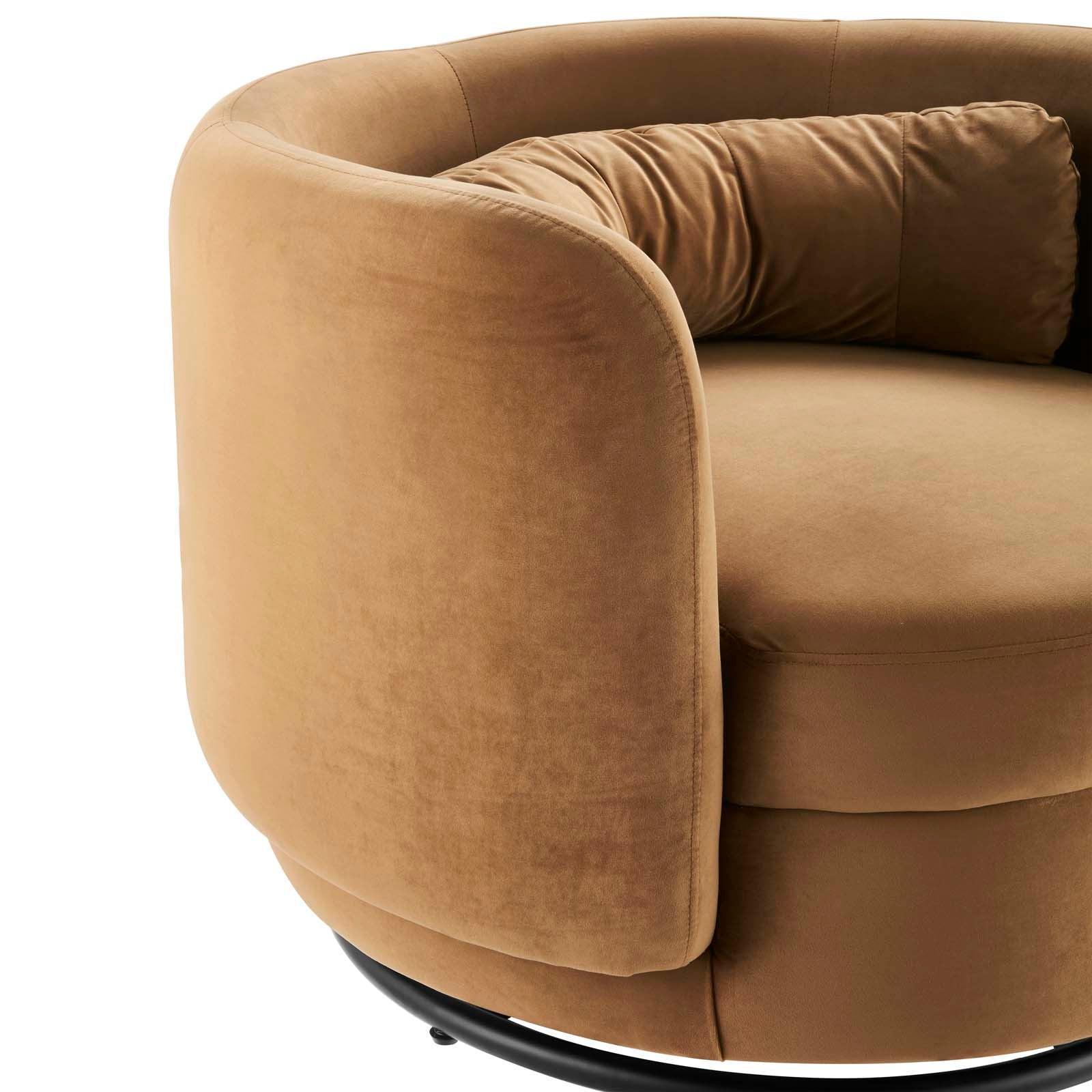 Relish Performance Velvet Swivel Chair, EEI-5001 FredCo