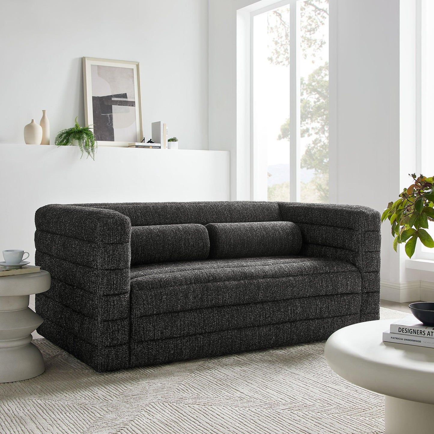 Relle Channel Tufted Boucle Upholstered Loveseat by Modway EEI-7137 FredCo