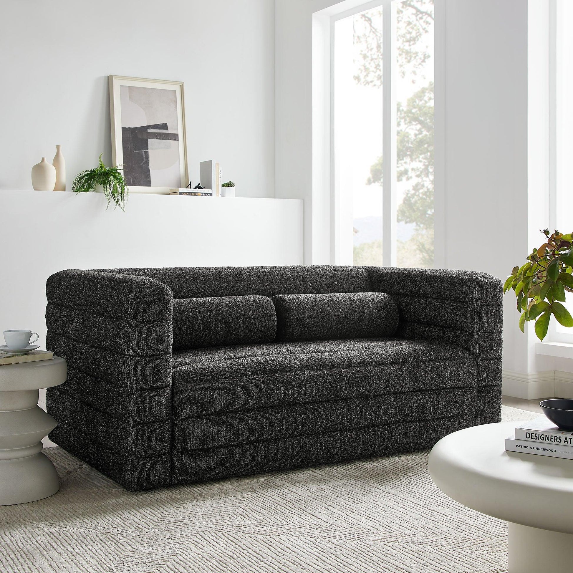 Relle Channel Tufted Boucle Upholstered Loveseat by Modway EEI-7137 FredCo