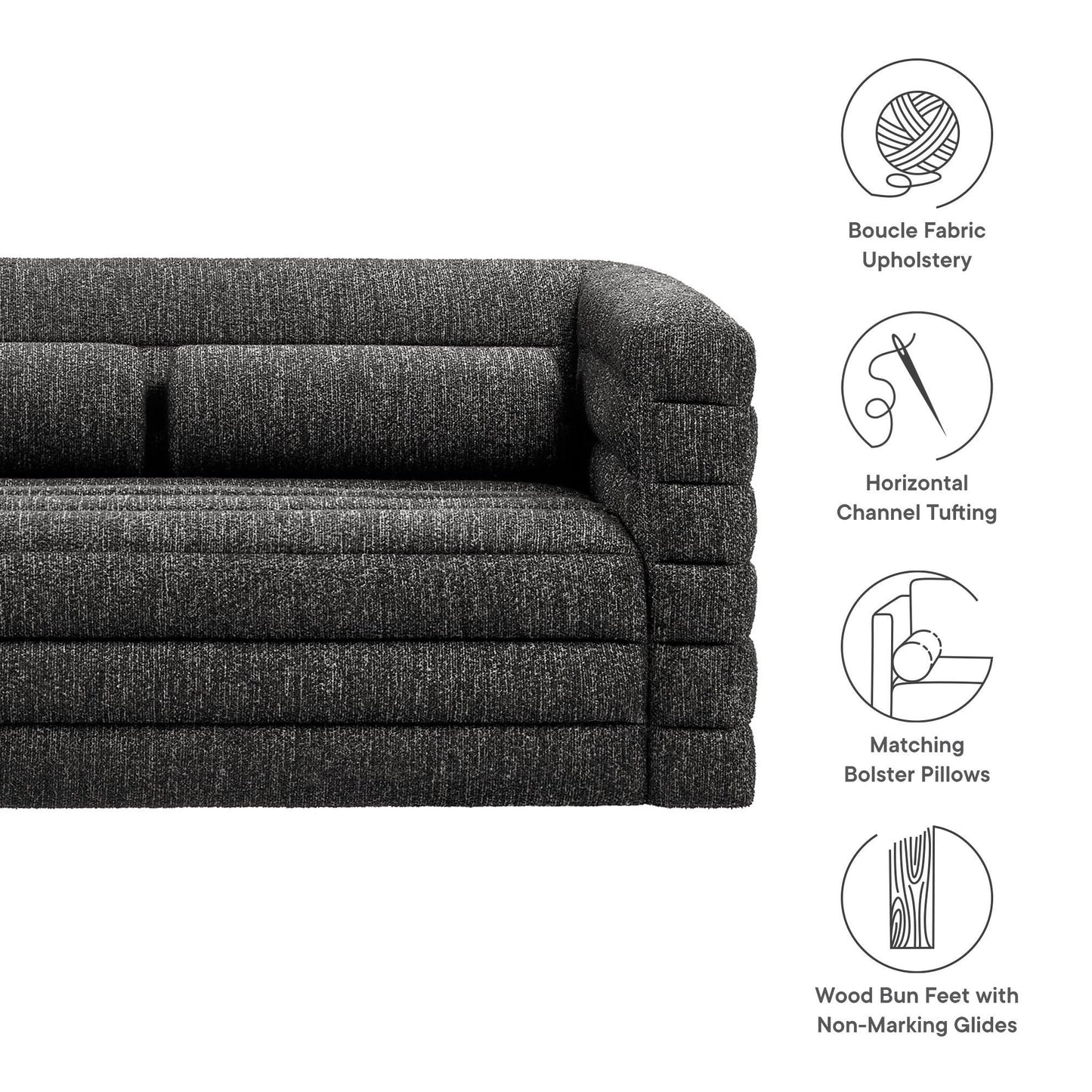 Relle Channel Tufted Boucle Upholstered Loveseat by Modway EEI-7137 FredCo