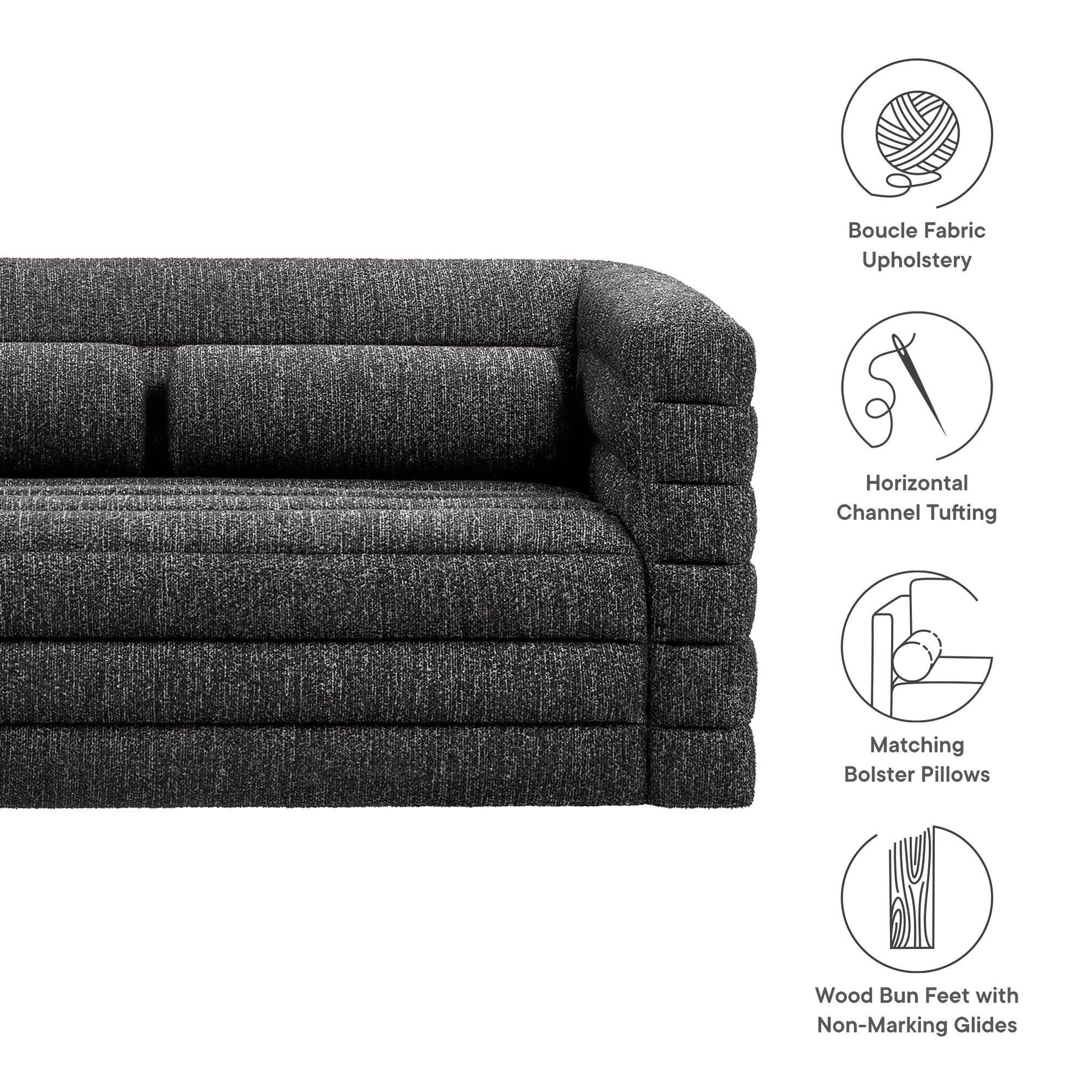 Relle Channel Tufted Boucle Upholstered Loveseat by Modway EEI-7137 FredCo