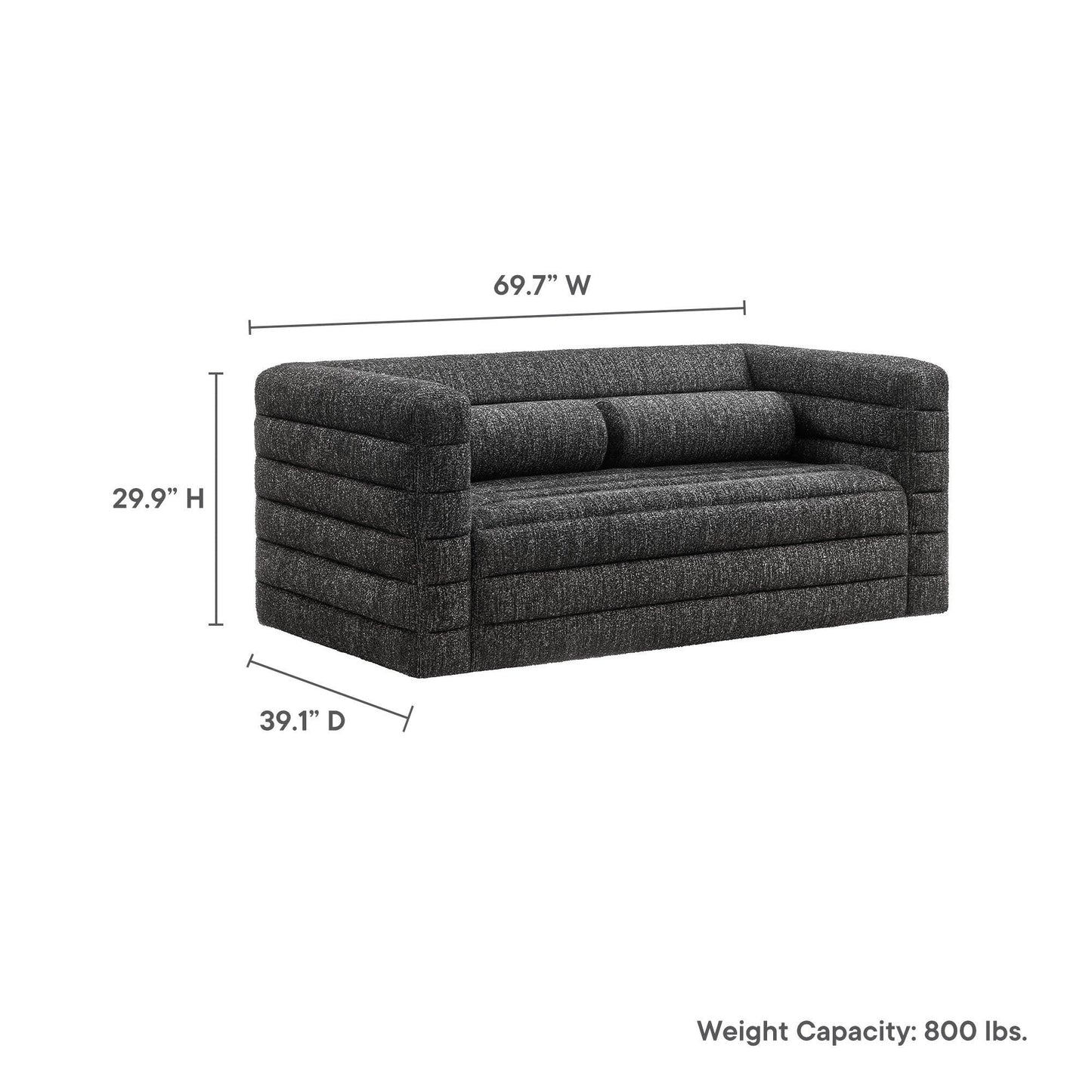 Relle Channel Tufted Boucle Upholstered Loveseat by Modway EEI-7137 FredCo