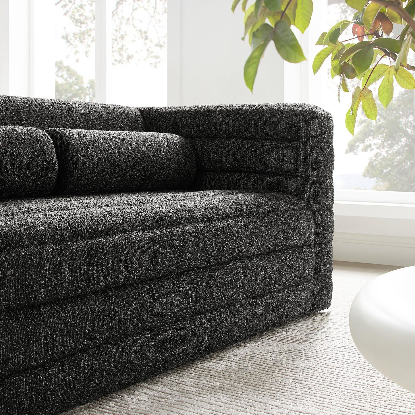 Relle Channel Tufted Boucle Upholstered Loveseat by Modway EEI-7137 FredCo