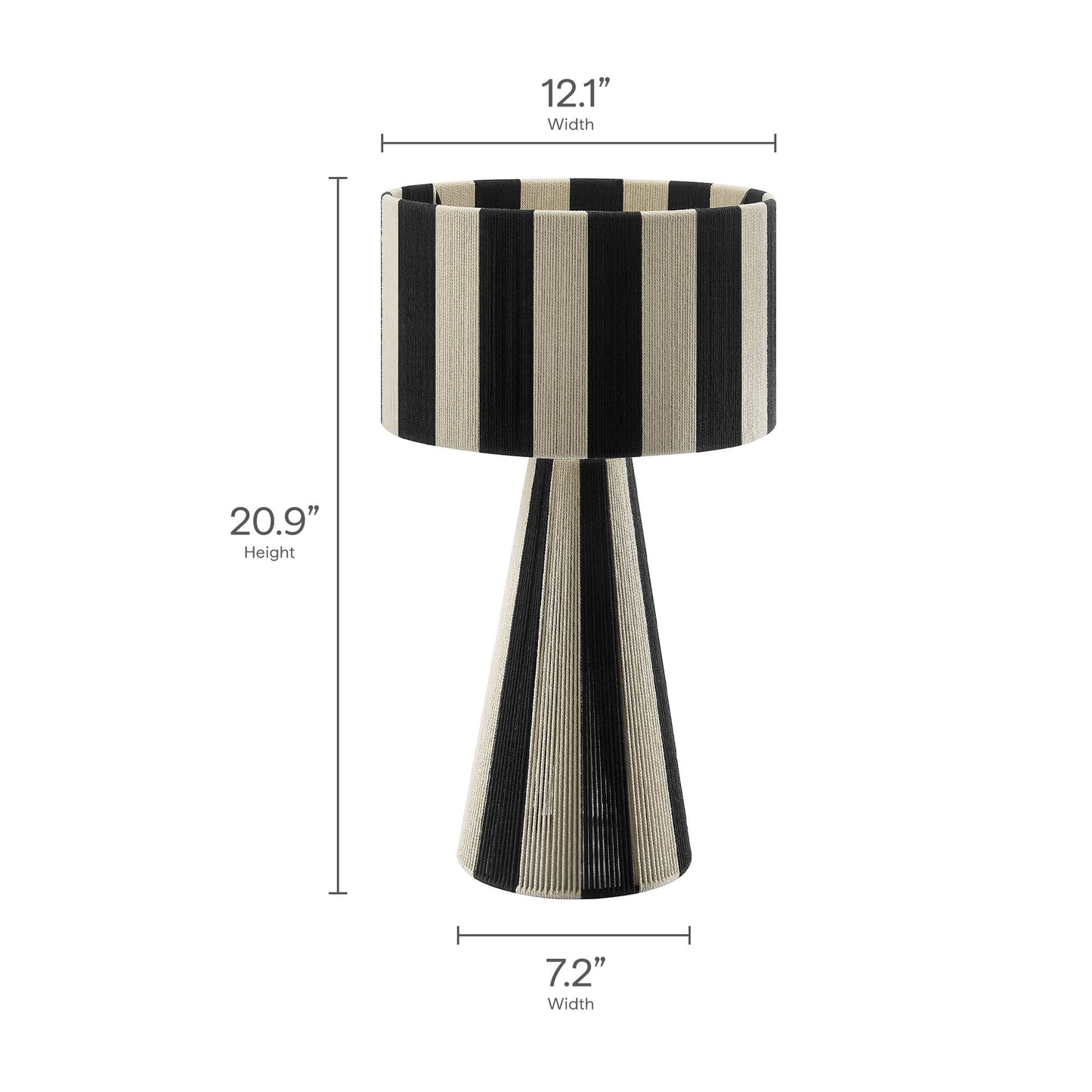 Renae Handwoven Cotton Thread Striped Table Lamp by Modway EEI-7261 FredCo