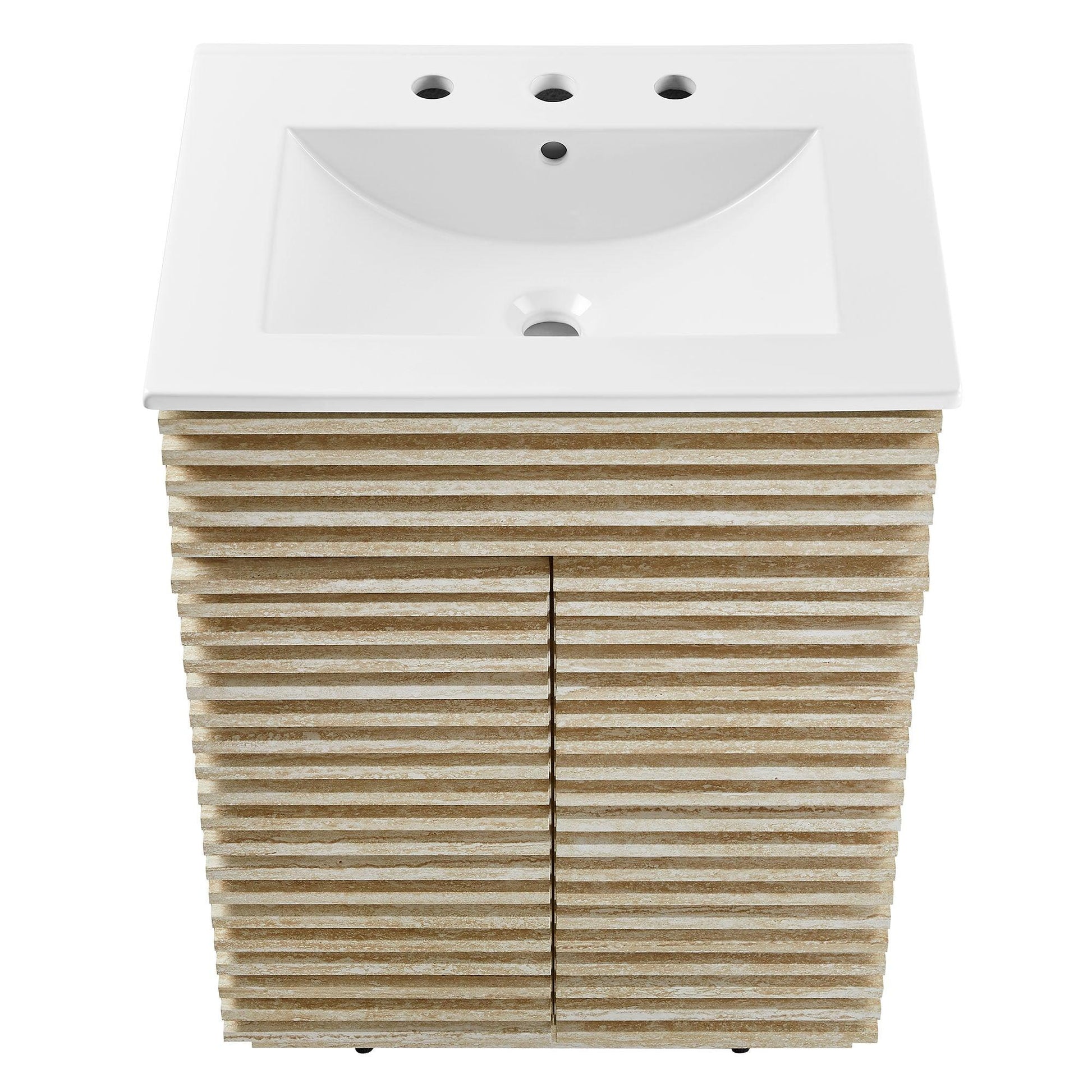 Render 24" Faux Travertine Bathroom Vanity With Sink by Modway FredCo