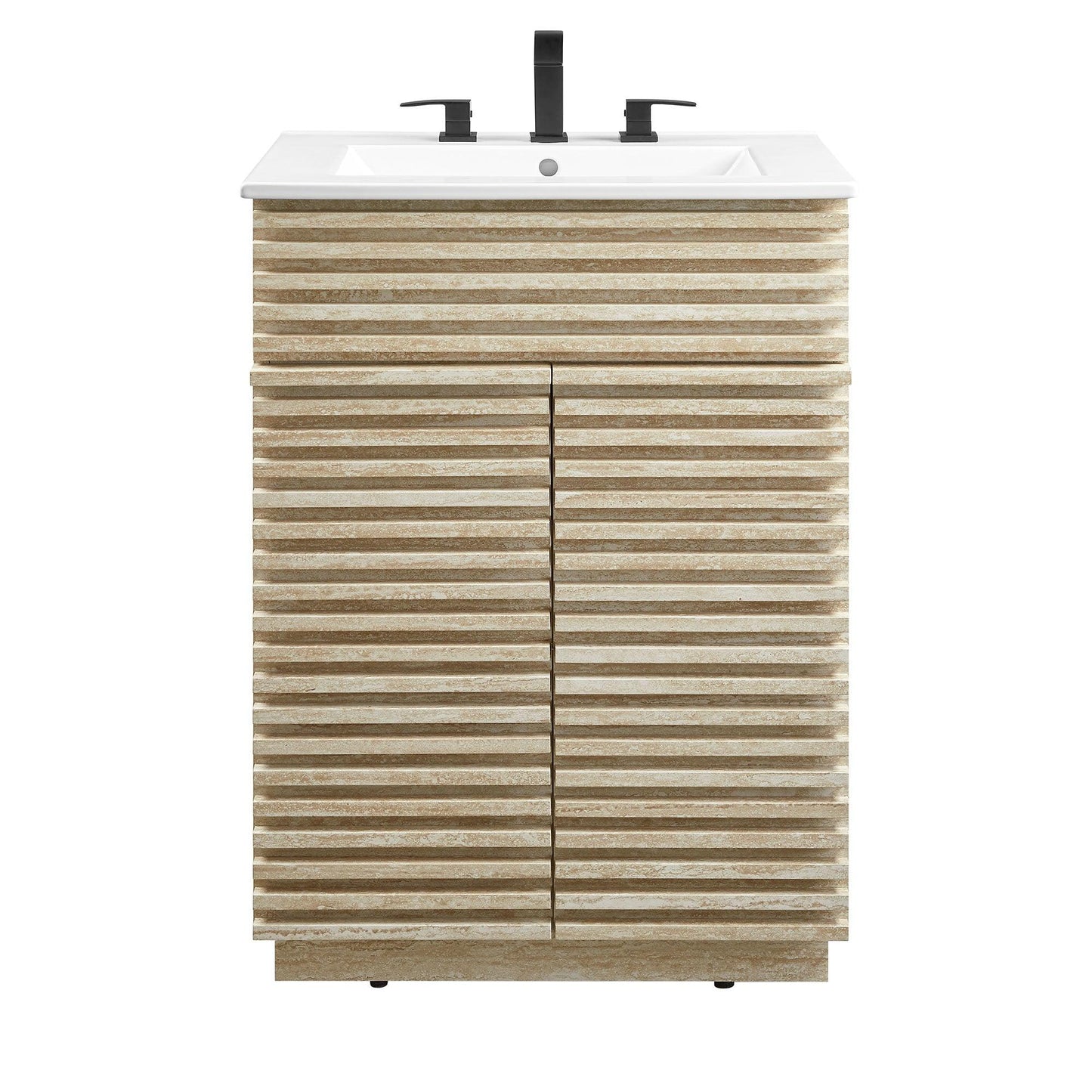 Render 24" Faux Travertine Bathroom Vanity With Sink by Modway FredCo