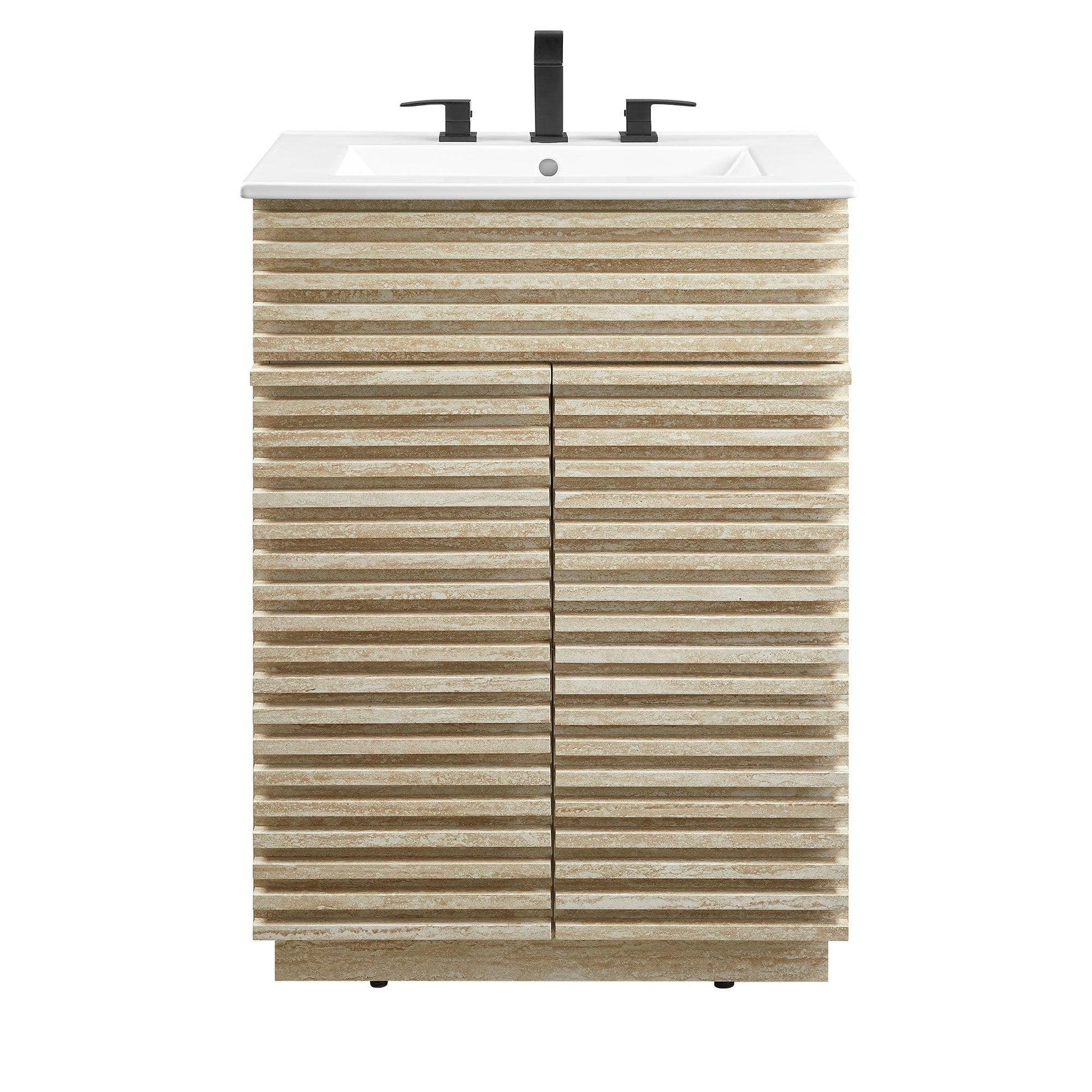 Render 24" Faux Travertine Bathroom Vanity With Sink by Modway FredCo