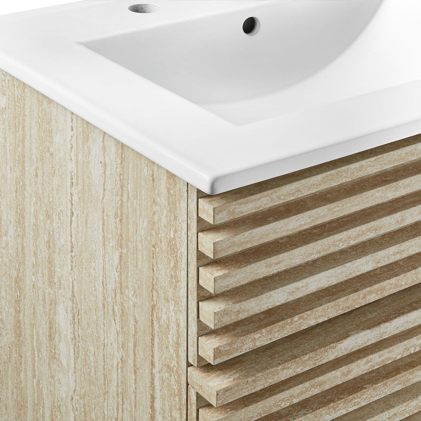 Render 24" Faux Travertine Bathroom Vanity With Sink by Modway FredCo