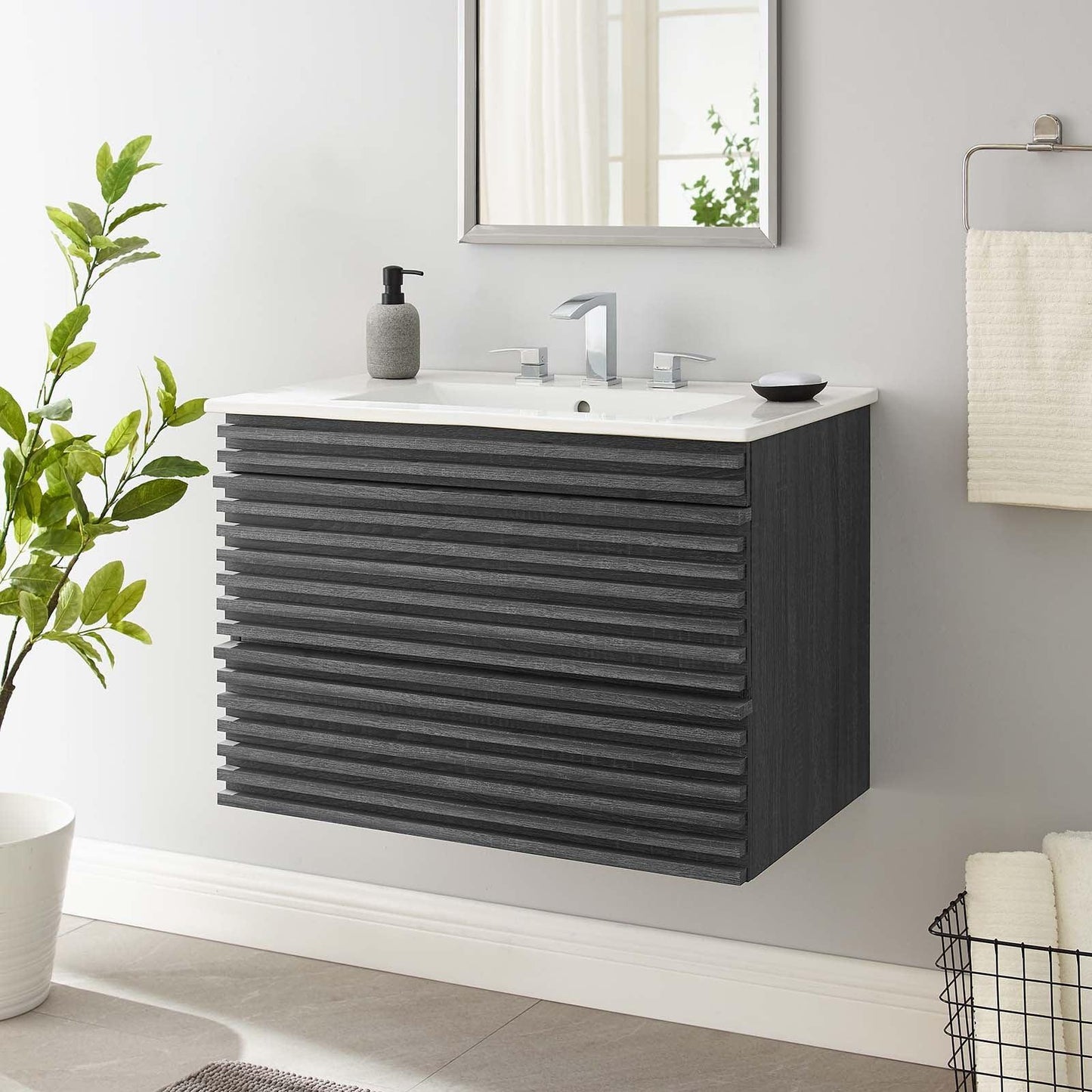 Render 30" Wall-Mount Bathroom Vanity, EEI-5421 FredCo