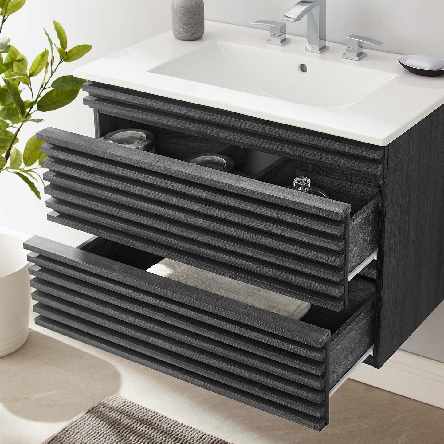 Render 30" Wall-Mount Bathroom Vanity, EEI-5421 FredCo