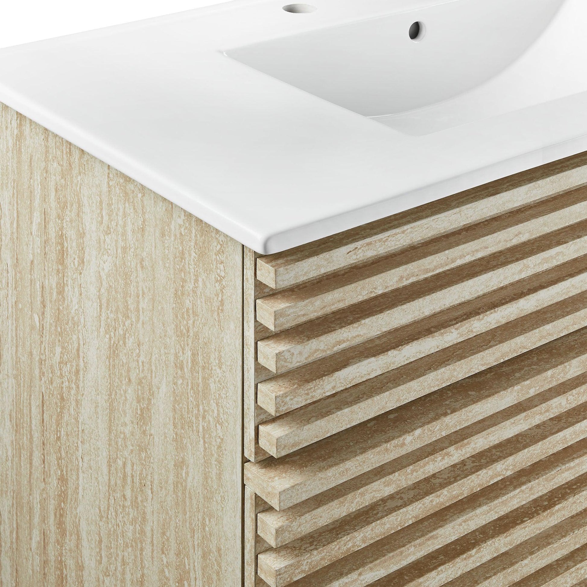 Render 36" Faux Travertine Bathroom Vanity With Sink by Modway FredCo