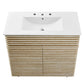 Render 36" Faux Travertine Bathroom Vanity With Sink by Modway FredCo