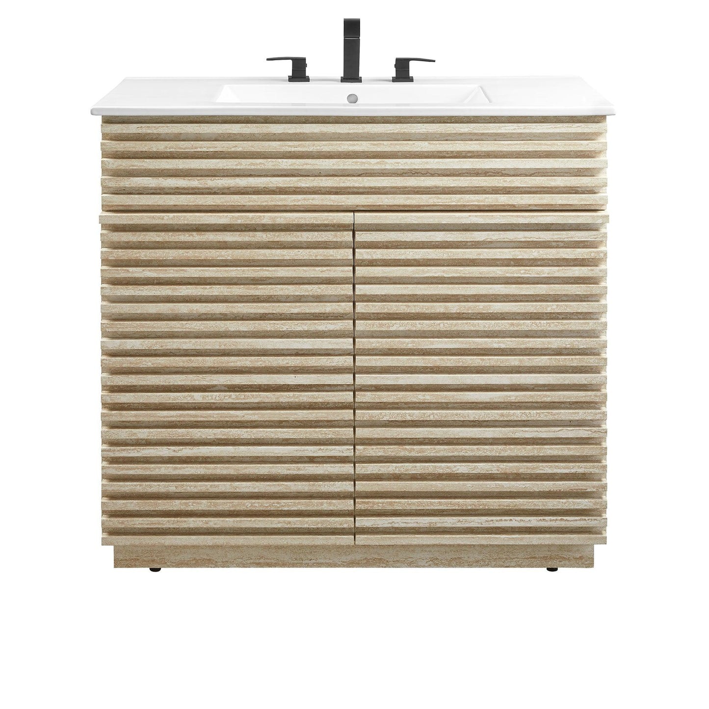 Render 36" Faux Travertine Bathroom Vanity With Sink by Modway FredCo