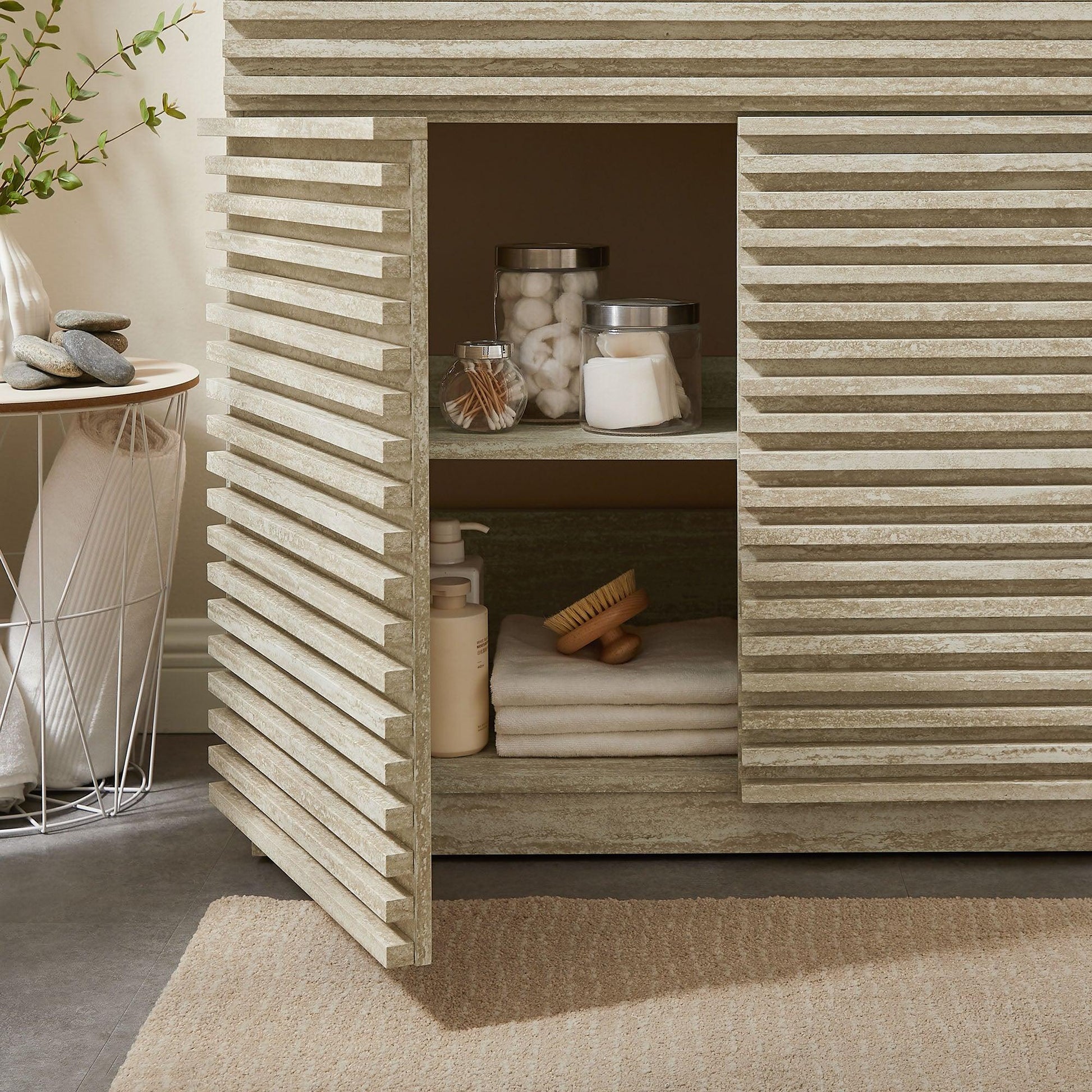 Render 36" Faux Travertine Bathroom Vanity With Sink by Modway FredCo