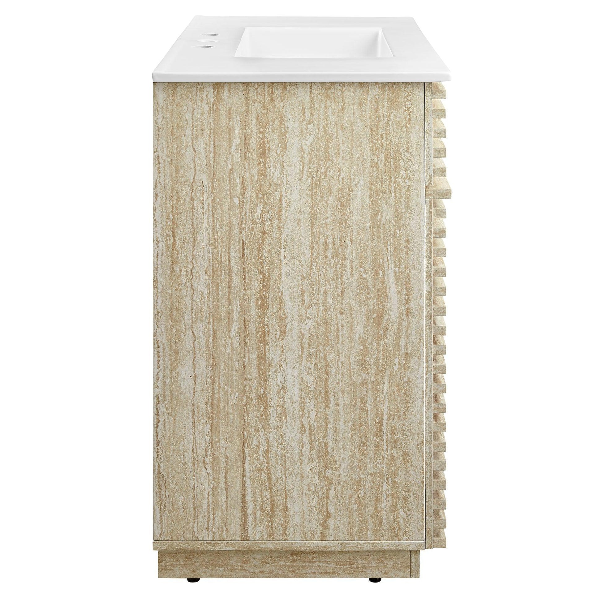 Render 36" Faux Travertine Bathroom Vanity With Sink by Modway FredCo