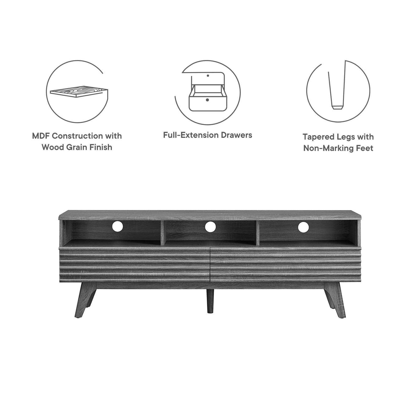Render 60" TV Stand, EEI-6228 FredCo