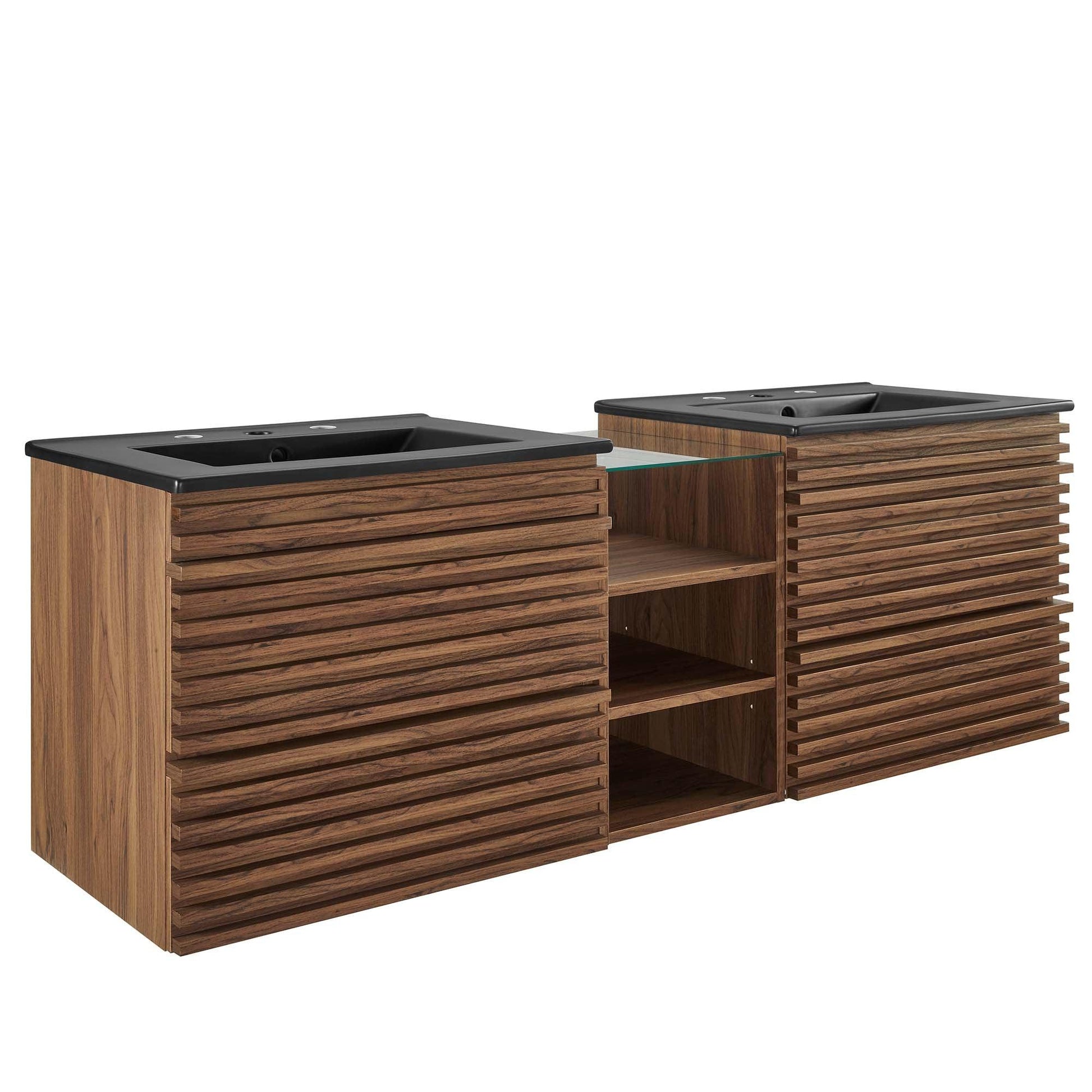 Render 62" Wall-Mount Double Sink Bathroom Vanity by Modway FredCo