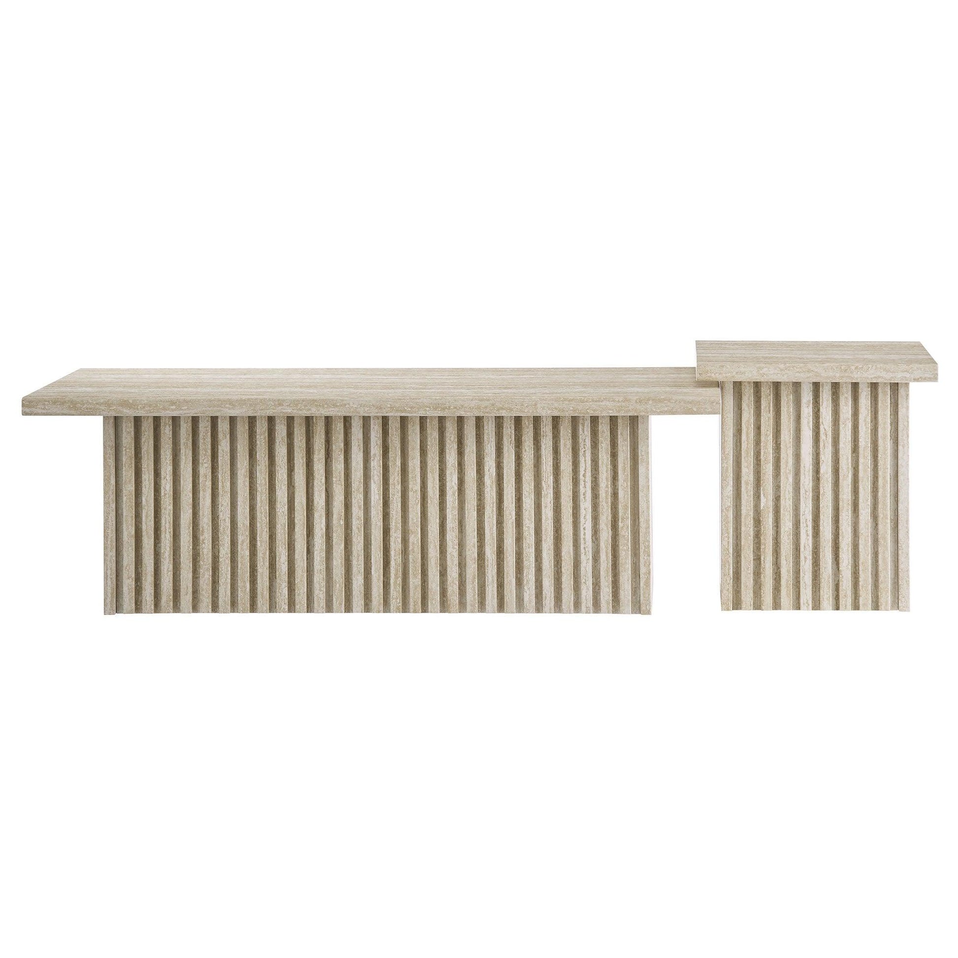 Render Nesting Faux Travertine Coffee Tables Set of 2 by Modway FredCo
