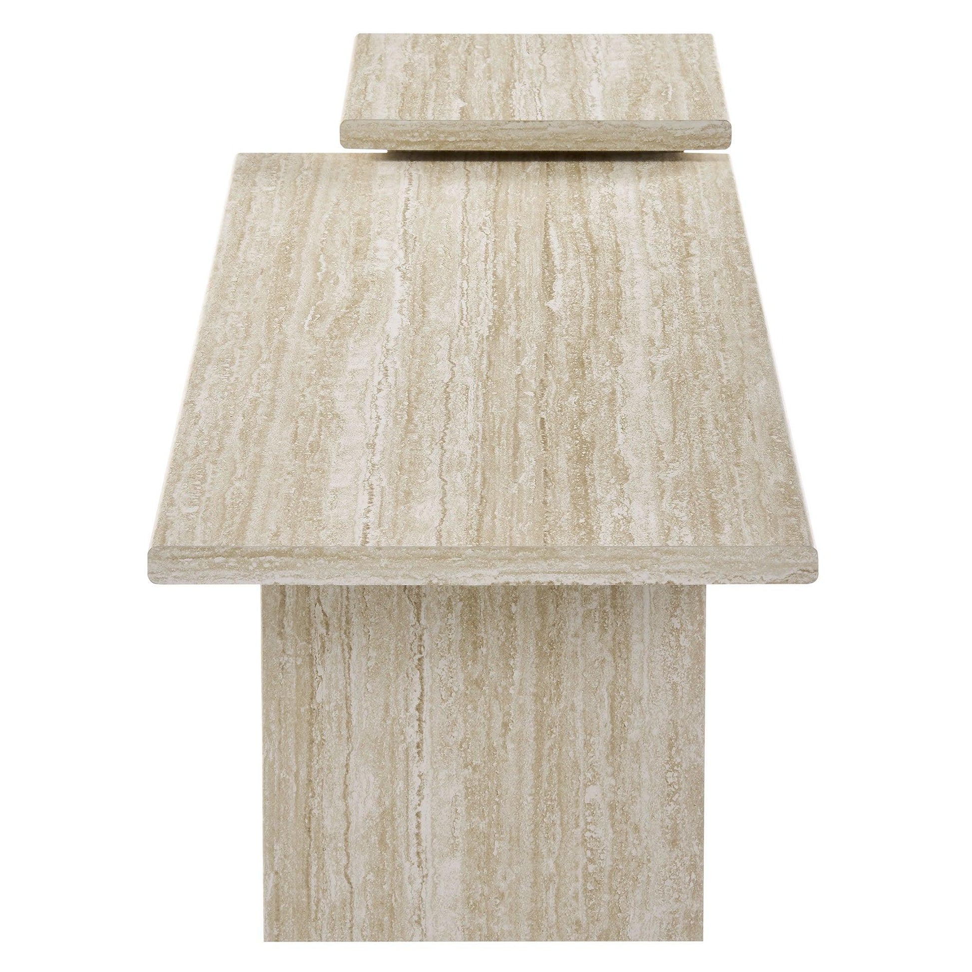 Render Nesting Faux Travertine Coffee Tables Set of 2 by Modway FredCo