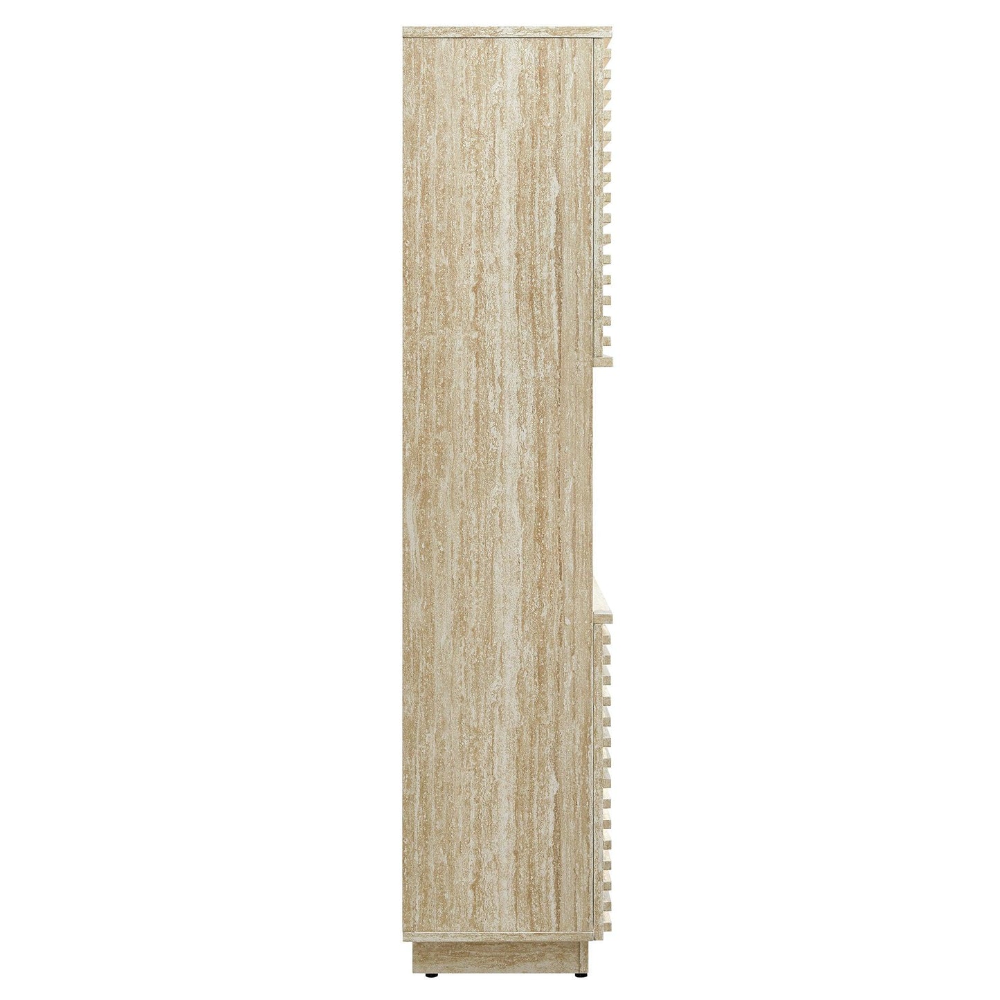 Render Tall Faux Travertine Linen Storage Cabinet by Modway FredCo