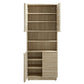 Render Tall Faux Travertine Linen Storage Cabinet by Modway FredCo