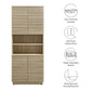 Render Tall Faux Travertine Linen Storage Cabinet by Modway FredCo