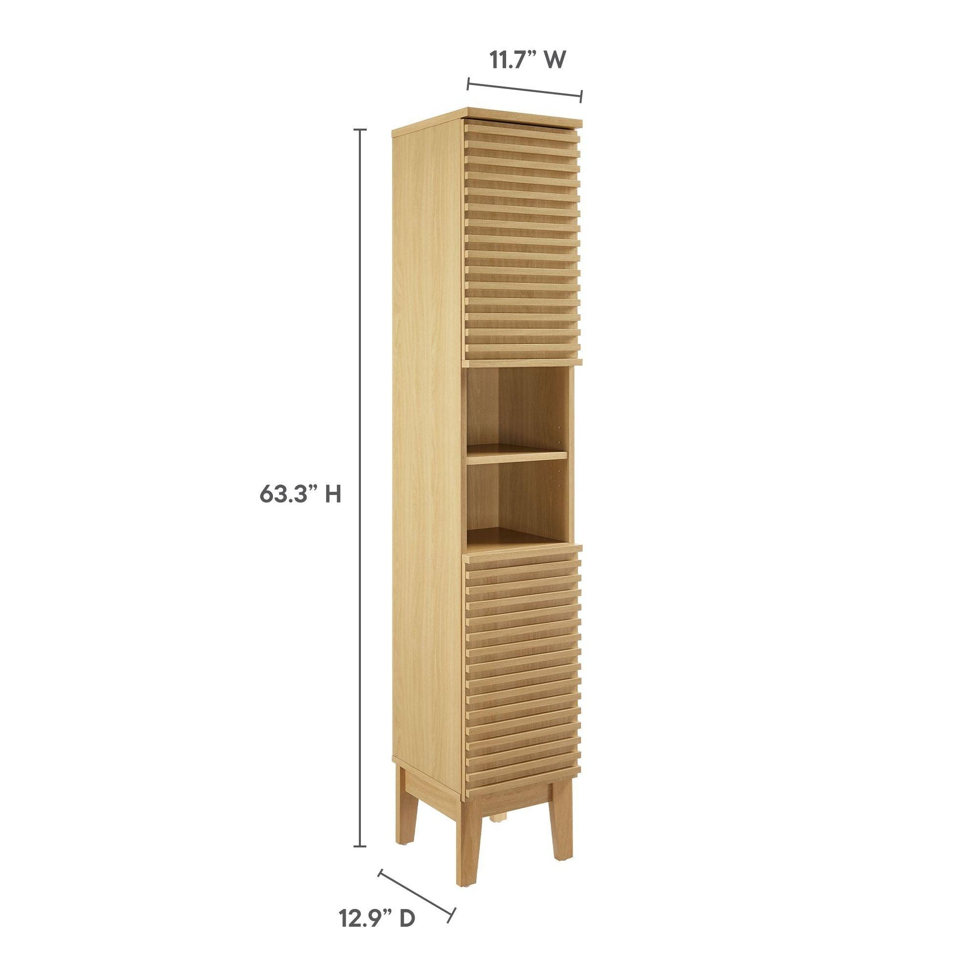 Render Tall Narrow Bathroom Storage Cabinet by Modway FredCo