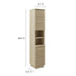 Render Tall Narrow Faux Travertine Linen Storage Cabinet by Modway FredCo